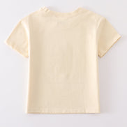 Beige blank basic t-shirt Adult Kids and baby bubble