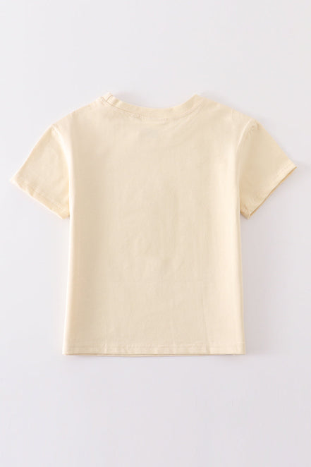 Beige blank basic t-shirt Adult Kids and baby bubble