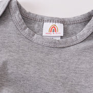 Gray blank basic t-shirt Adult Kids and baby bubble