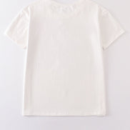 Cream blank basic t-shirt Adult Kids and baby bubble