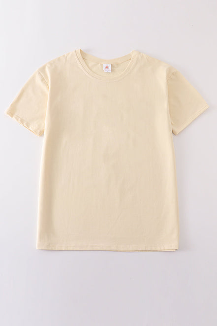 Beige blank basic t-shirt Adult Kids and baby bubble