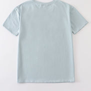 Blue blank basic t-shirt Adult Kids and baby bubble