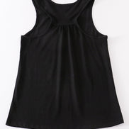 Black blank basic kids teens adult tank top