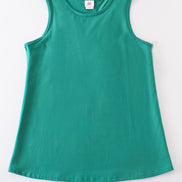 Teal blank basic kids teens adult tank top