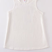 White blank basic kids teens adult tank top