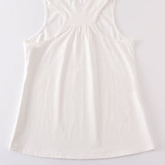 White blank basic kids teens adult tank top
