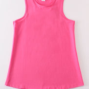 Hot pink blank basic kids teens adult tank top