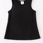 Black blank basic kids teens adult tank top