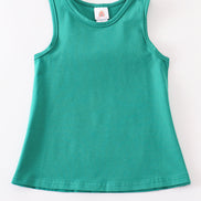 Teal blank basic kids teens adult tank top