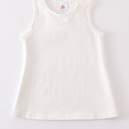 White blank basic kids teens adult tank top