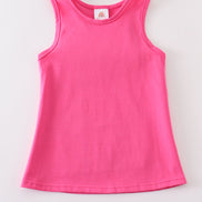 Hot pink blank basic kids teens adult tank top
