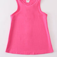 Hot pink blank basic kids teens adult tank top