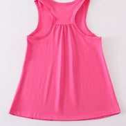 Hot pink blank basic kids teens adult tank top