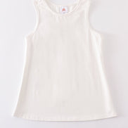 White blank basic kids teens adult tank top