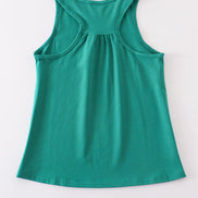 Teal blank basic kids teens adult tank top
