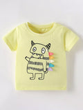Children's Cute Cartoon Monster Graphic Short Sleeve T-Shirt - Little Janey Shop