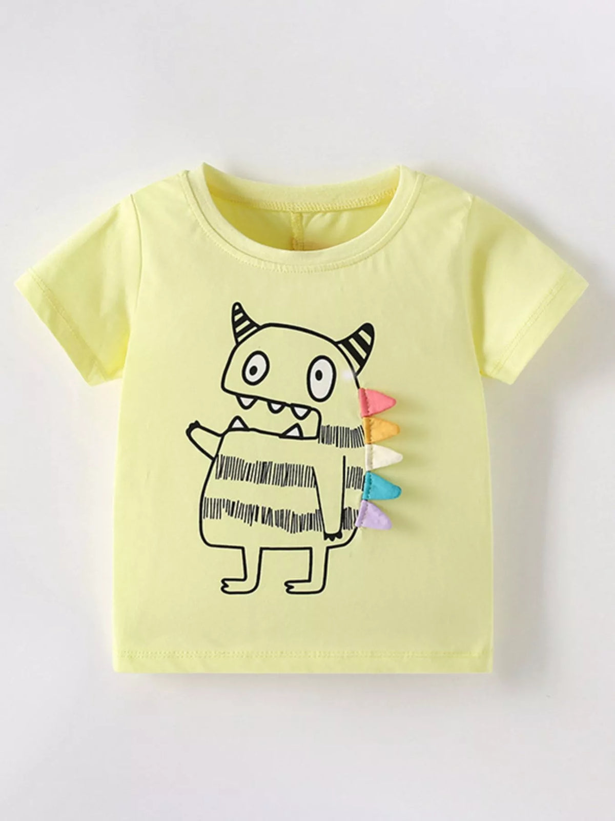 Children's Cute Cartoon Monster Graphic Short Sleeve T-Shirt - Little Janey Shop