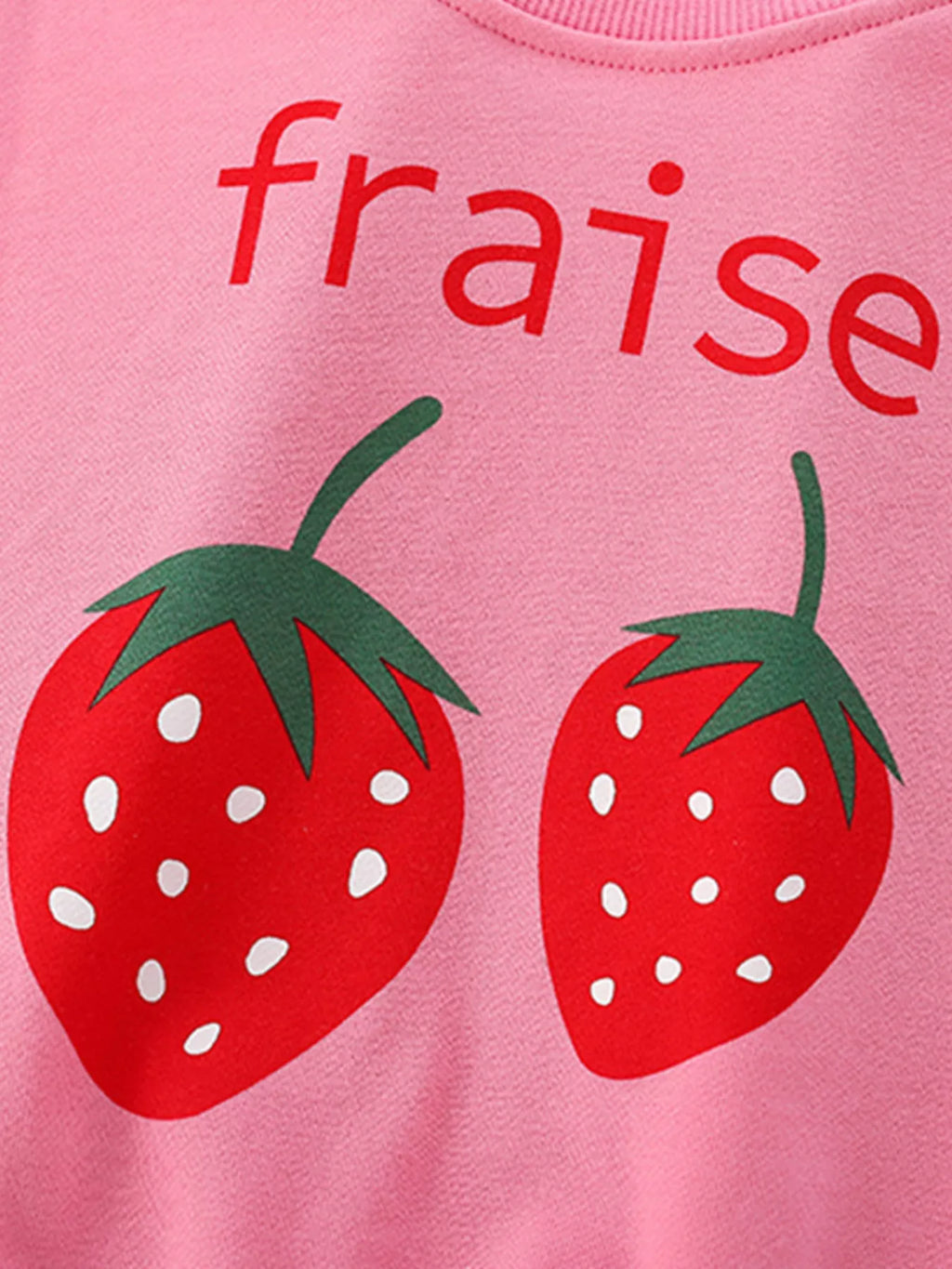 Children's Strawberry Round Neck Casual Sweatshirt - Little Janey Shop