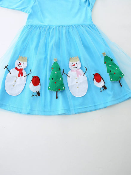 Children's Christmas Long Sleeve Dress - Little Janey Shop