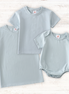 Blue blank basic t-shirt Adult Kids and baby bubble