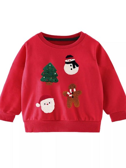 Children's Christmas Theme Crew Neck Sweatshirt - Little Janey Shop