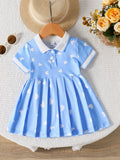 Children's Heart Print Pleated Dress - Little Janey Shop