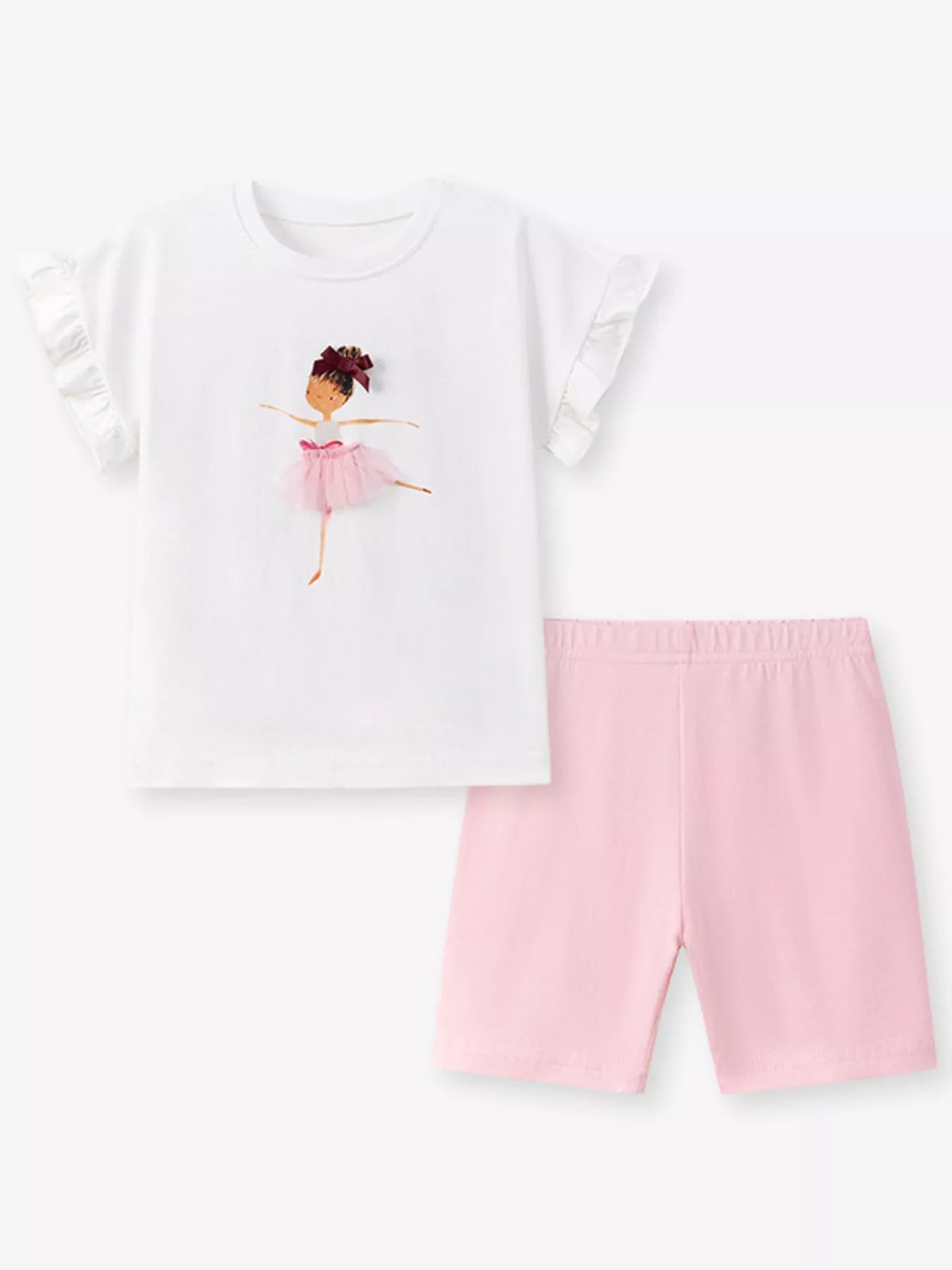 Children's Ballerina Graphic Tee & Shorts Set - Little Janey Shop