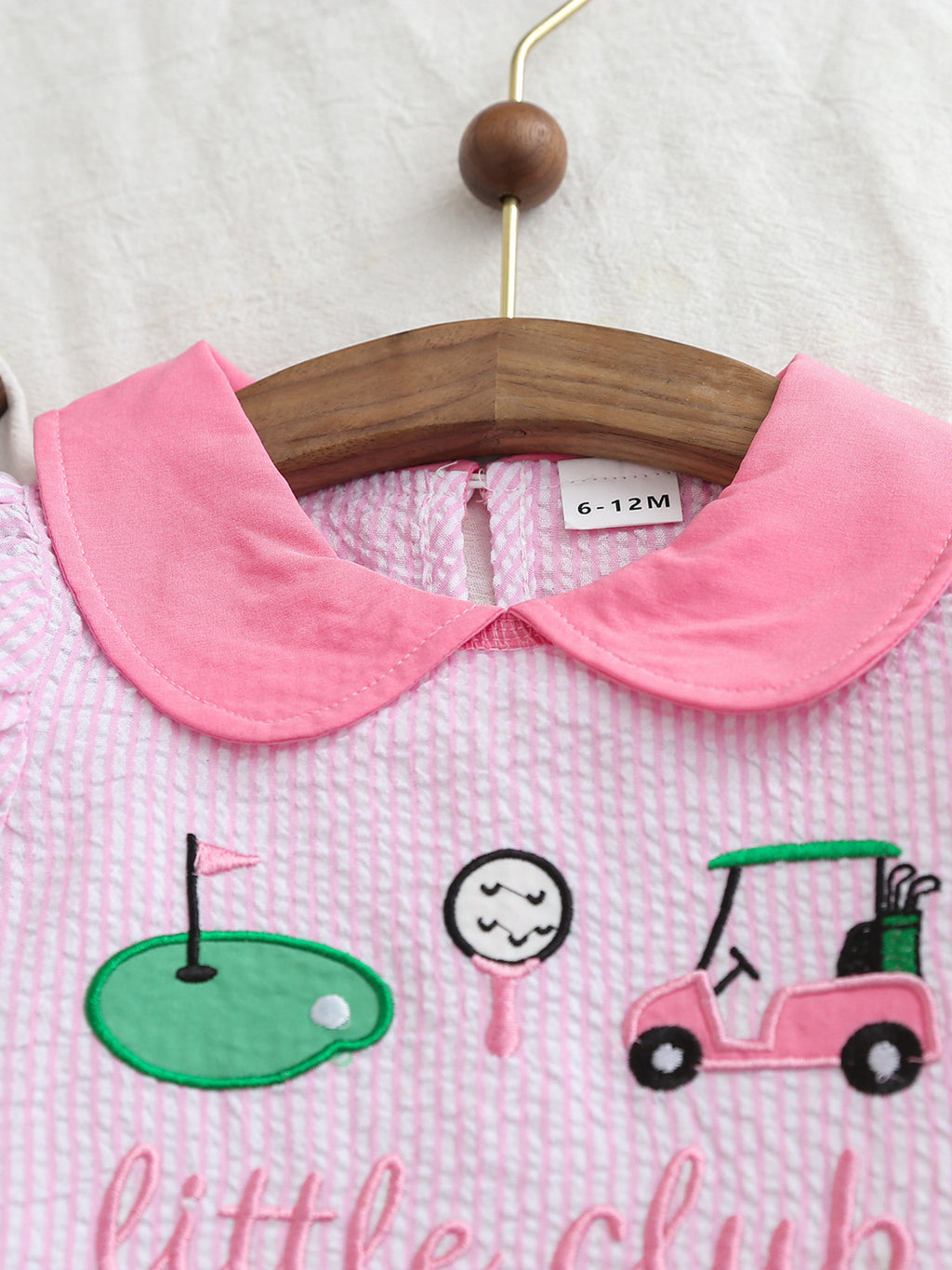 Children's Embroidered Golf Theme Ruffle Hem Dress - Little Janey Shop