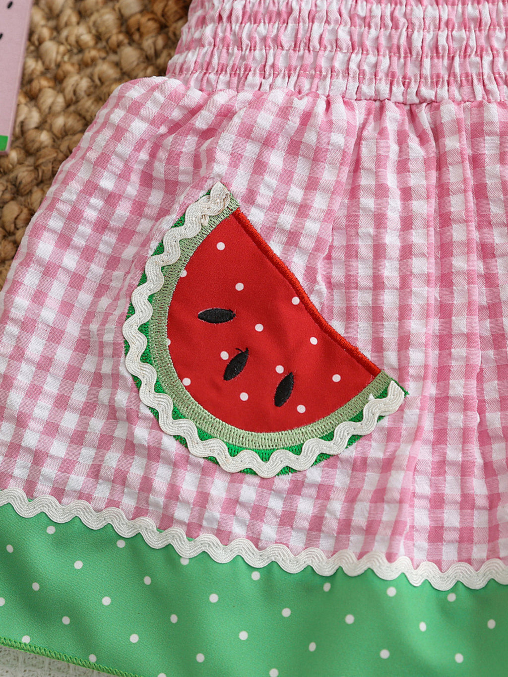 Children's Watermelon Gingham Smocked Dress - Little Janey Shop