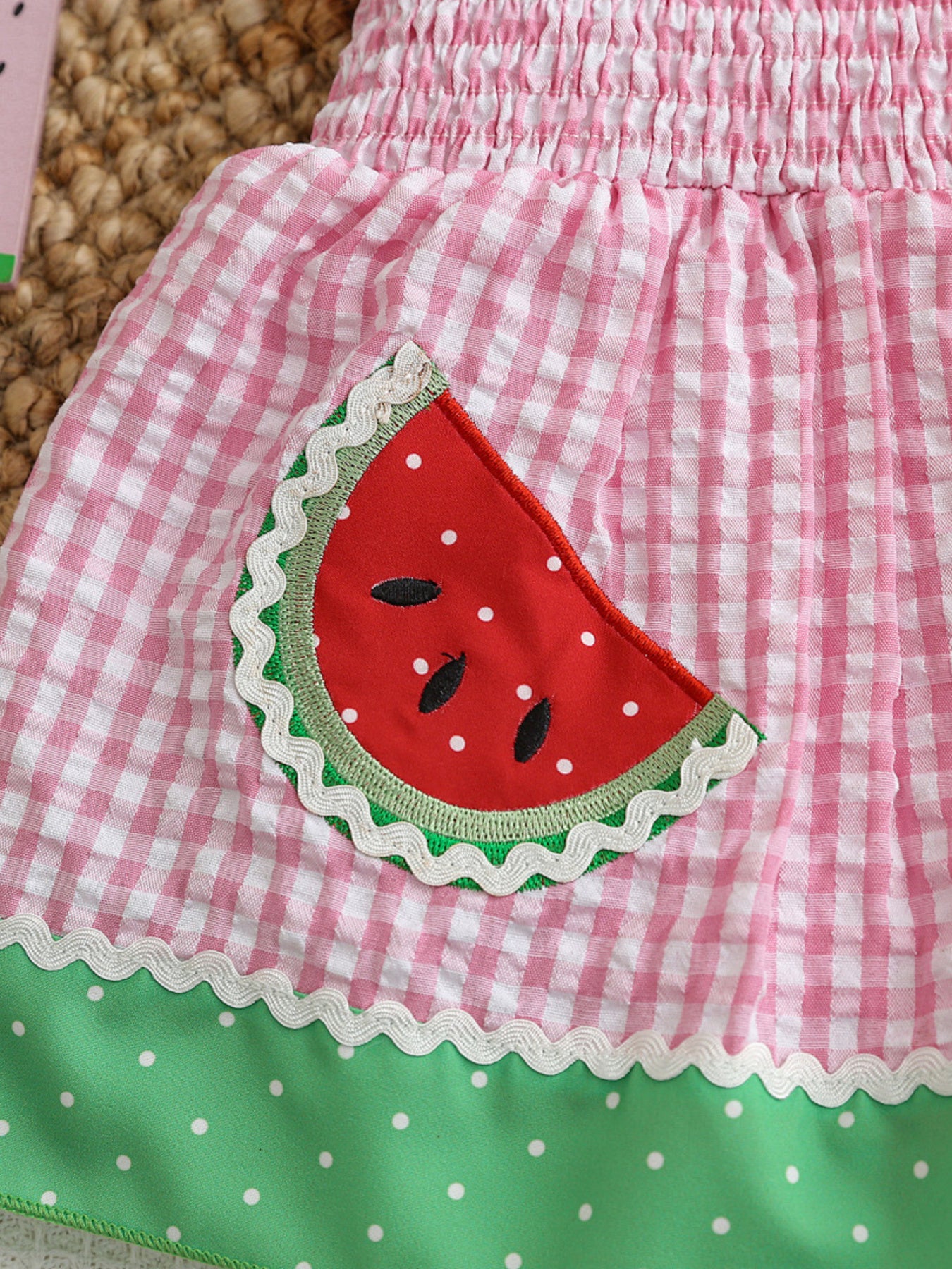 Children's Watermelon Gingham Smocked Dress - Little Janey Shop