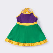Mardi gras tennis ruffle girl dress
