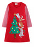 Children's Christmas Tree Animal Long Sleeve Dress - Little Janey Shop