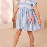 Children's Striped Button Detail Dress - Little Janey Shop