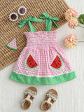 Children's Watermelon Gingham Smocked Dress - Little Janey Shop