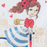 Girls' Scooter Graphic Ruffle Sleeve T-Shirt | 100% Cotton | Sizes 2 - 3Y–8Y - Little Janey Shop