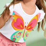 Children's Butterfly Graphic Ruffle Sleeve T-Shirt - Little Janey Shop