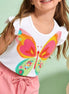 Children's Butterfly Graphic Ruffle Sleeve T-Shirt - Little Janey Shop
