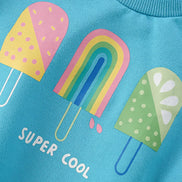 Children's Ice Cream Graphic Round Neck Sweatshirt - Little Janey Shop