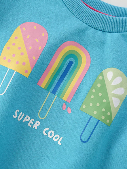 Children's Ice Cream Graphic Round Neck Sweatshirt - Little Janey Shop