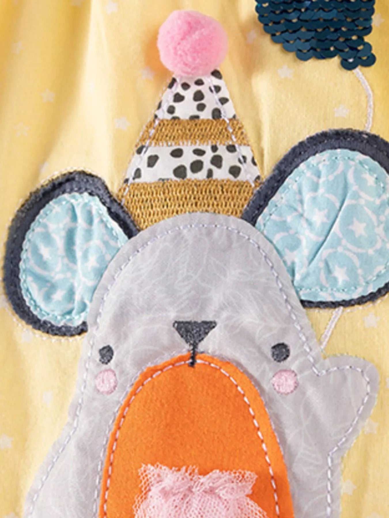 Children's Round Neck Cartoon Polka Dot Dress - Little Janey Shop