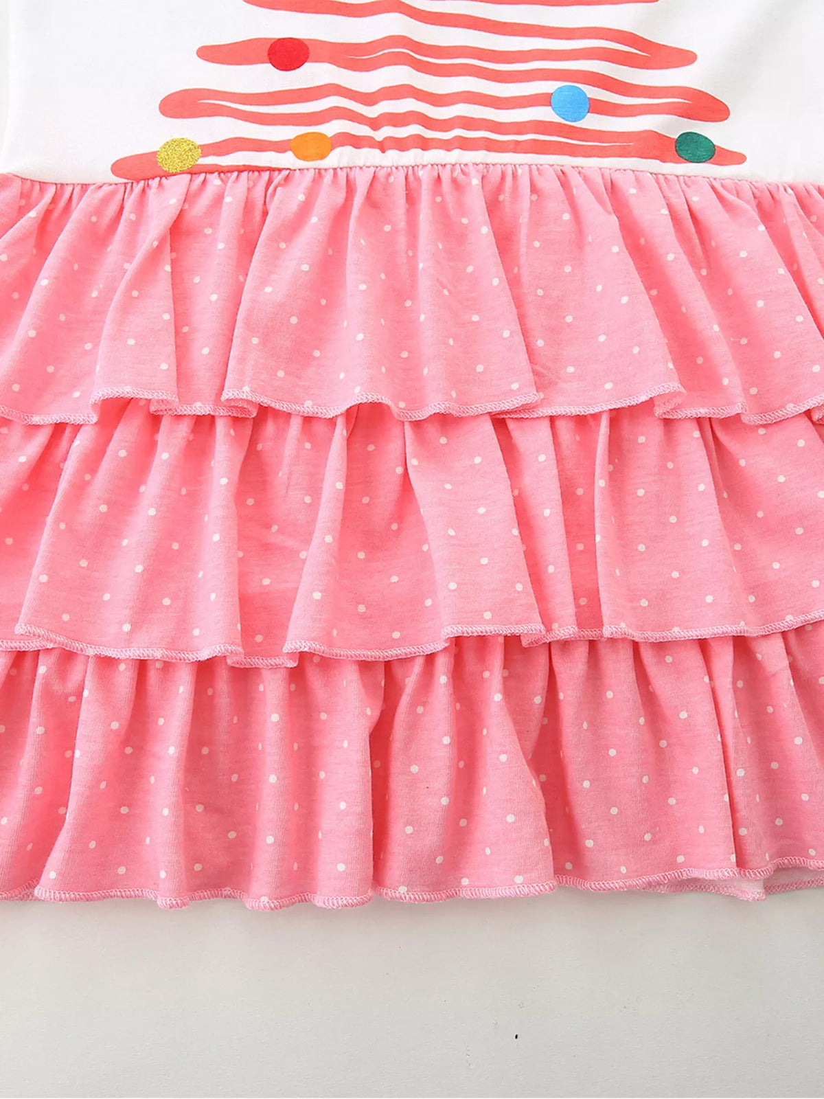 Children's Christmas Tree Ruffle Layered Dress - Little Janey Shop