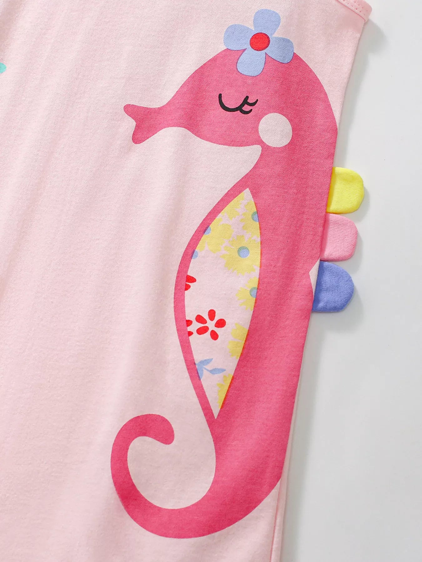 Children's Seahorse Ruffle Collar Sleeveless Dress - Little Janey Shop