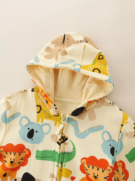 Children's Animal Print Zip - Up Hoodie - Little Janey Shop