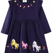 Children's Embroidered Long Sleeve Casual Dress - Little Janey Shop