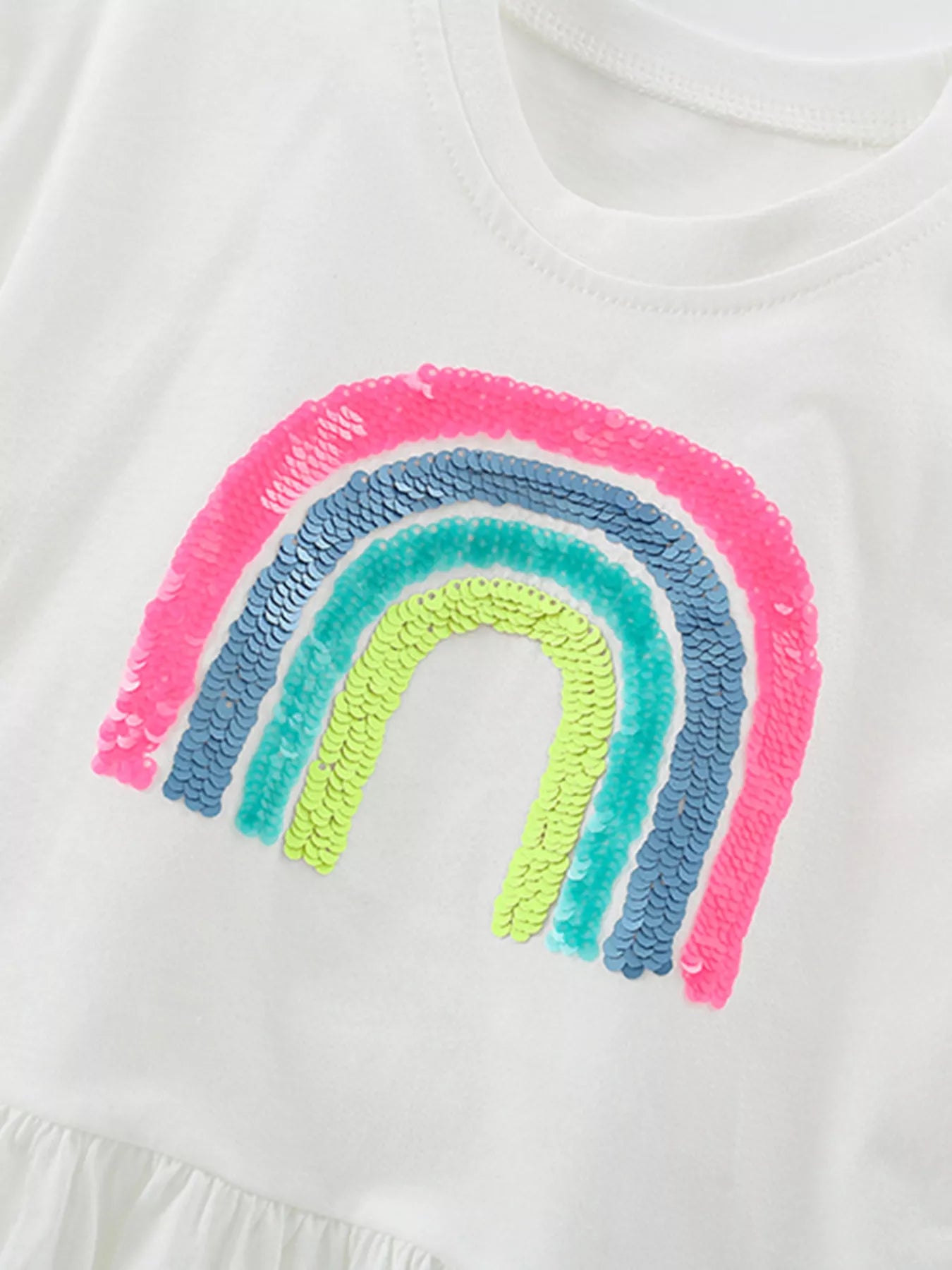 Children's Sequin Rainbow Top and Shorts Set - Little Janey Shop
