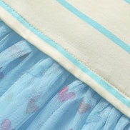 Girls' Striped Heart Print Tulle Dress with Bow | 100% Cotton | Sizes 2Y–6Y - Little Janey Shop