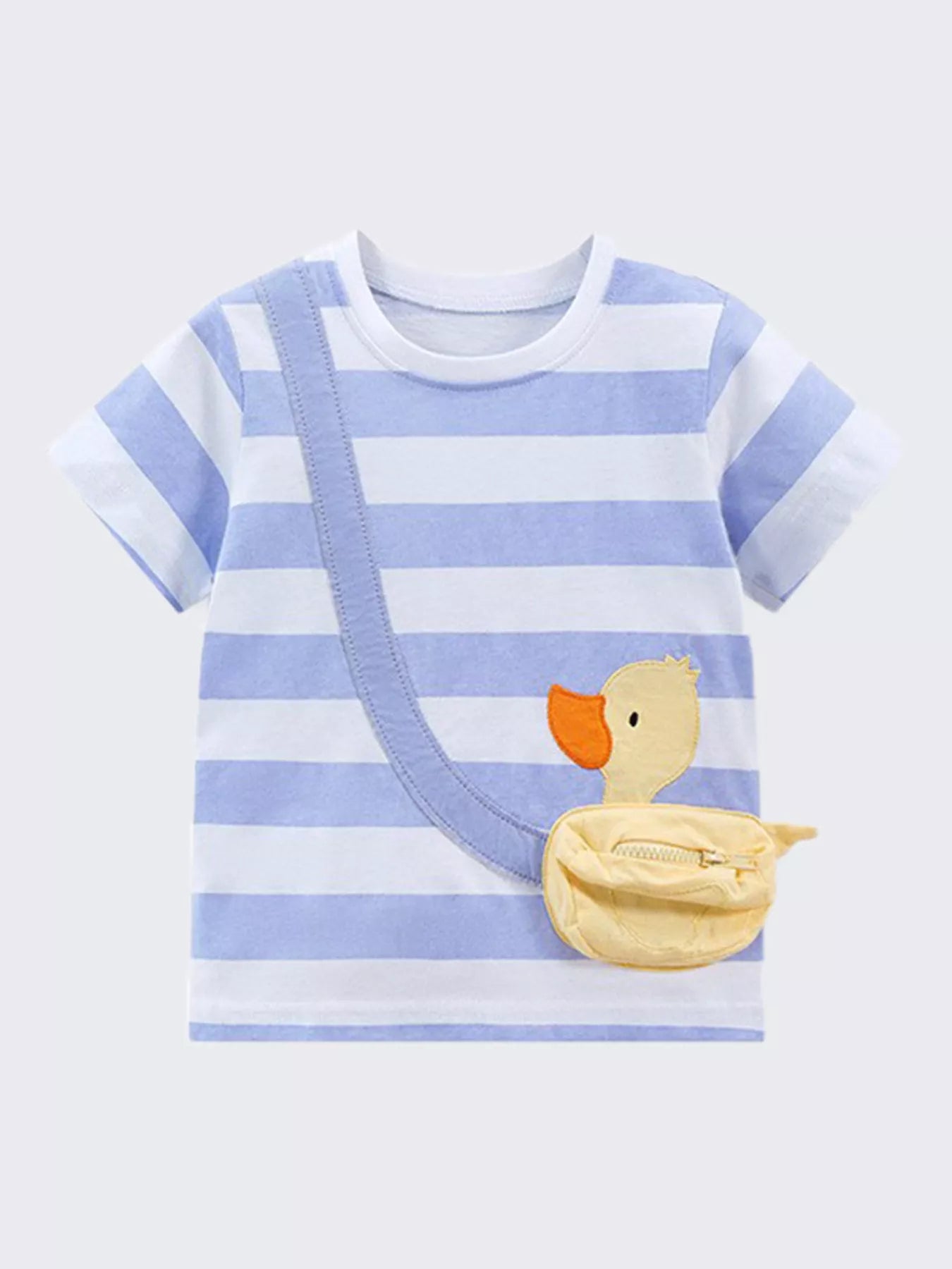 Toddler Duck Zip - Up Pouch Graphic Tee – Kids Interactive Cotton T-Shirt - Little Janey Shop
