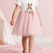 Children's Bunny Blush Pink Applique Tulle Dress - Little Janey Shop