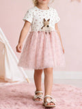 Children's Bunny Blush Pink Applique Tulle Dress - Little Janey Shop