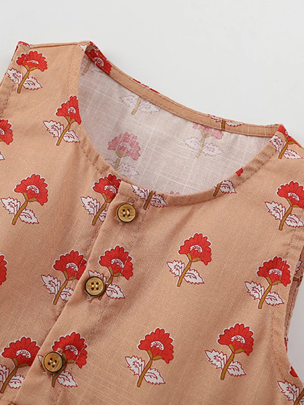 Children's Floral Print Sleeveless Ruffle Dress - Little Janey Shop